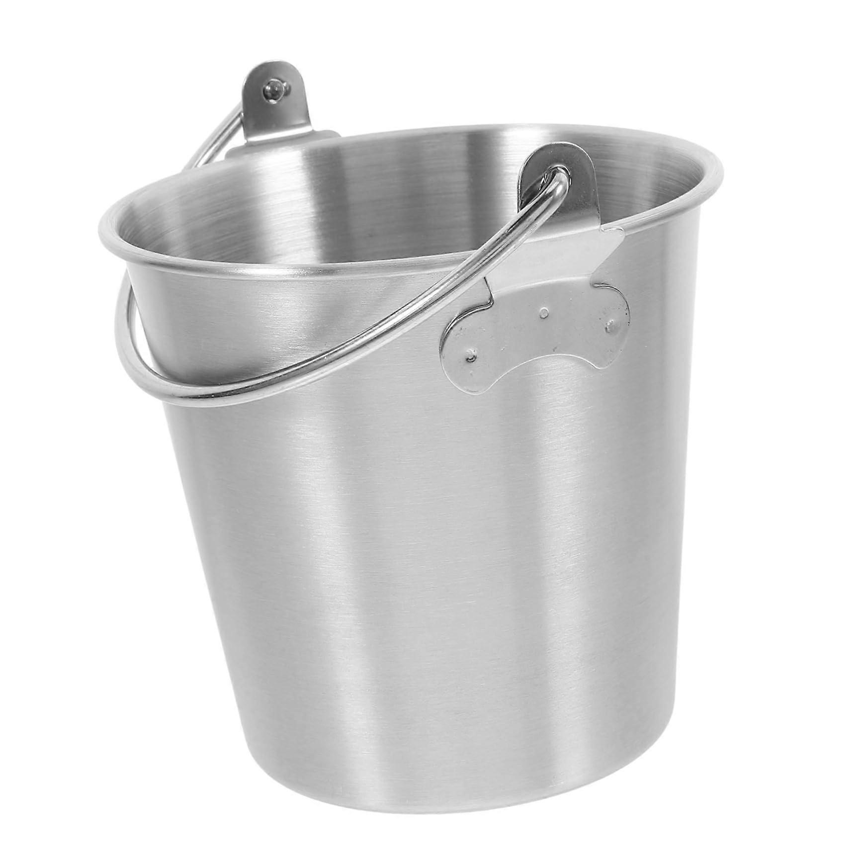 Stainless Steel Ice Bucket with Handle Rust Resistant Portable Chiller for Wine Beer Parties Events