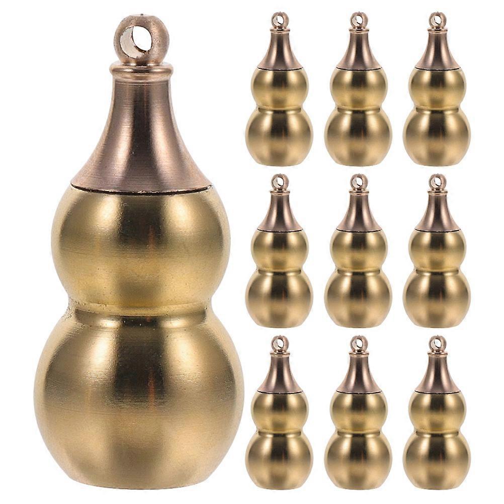 Copper Gourd Keychain for Decor 10Pcs Vintage Feng Shui Charm with Openings