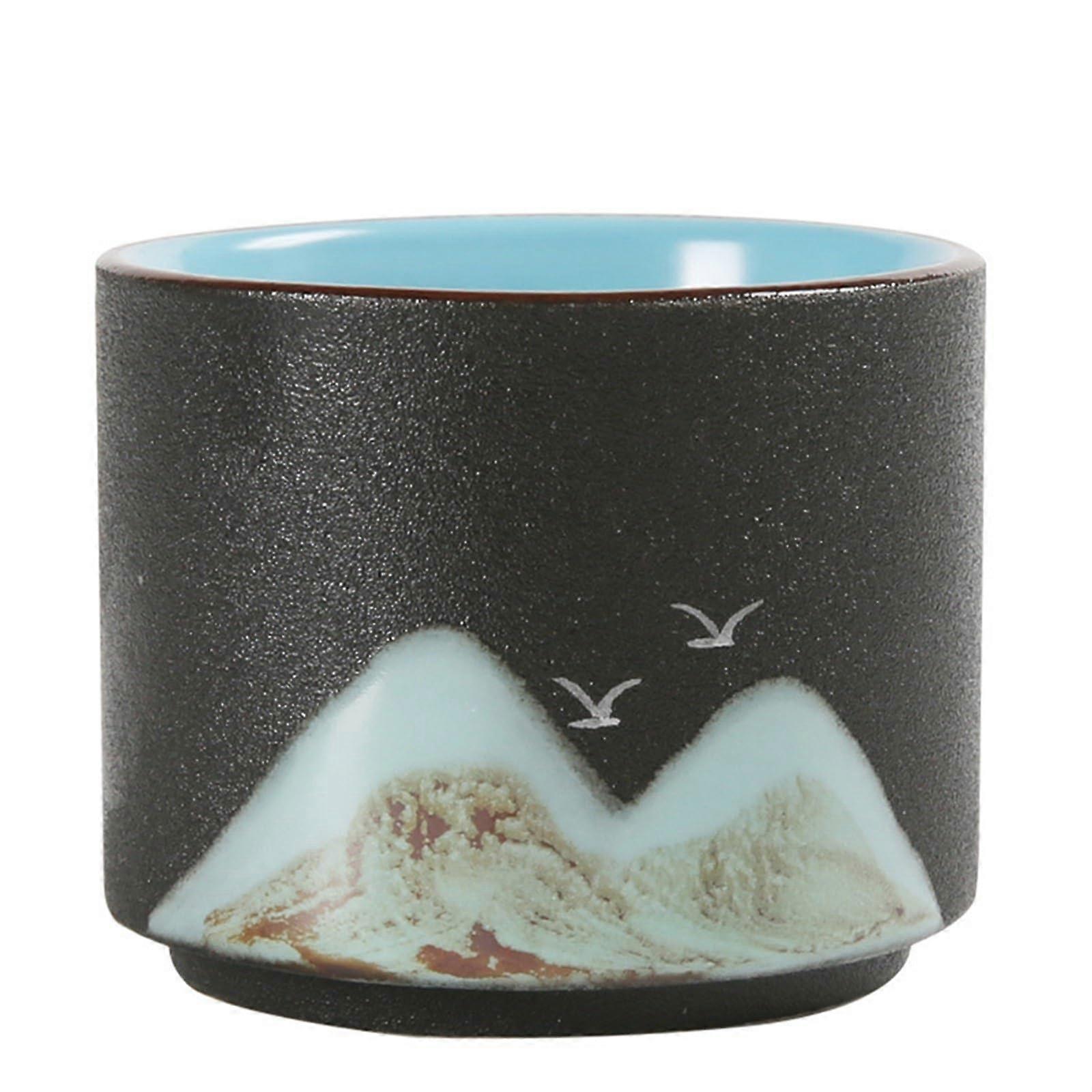 Ceramic Tea and Coffee Cup with Lid for Office and Home Use Kung Fu Style Drinkware