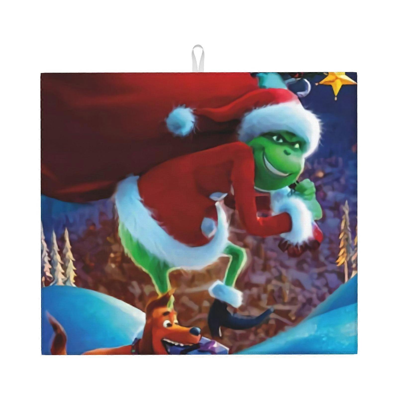 Grin-Ch diskmatta för köksbänk, diskmatta i mikrofiber, snabbabsorberande avrinning