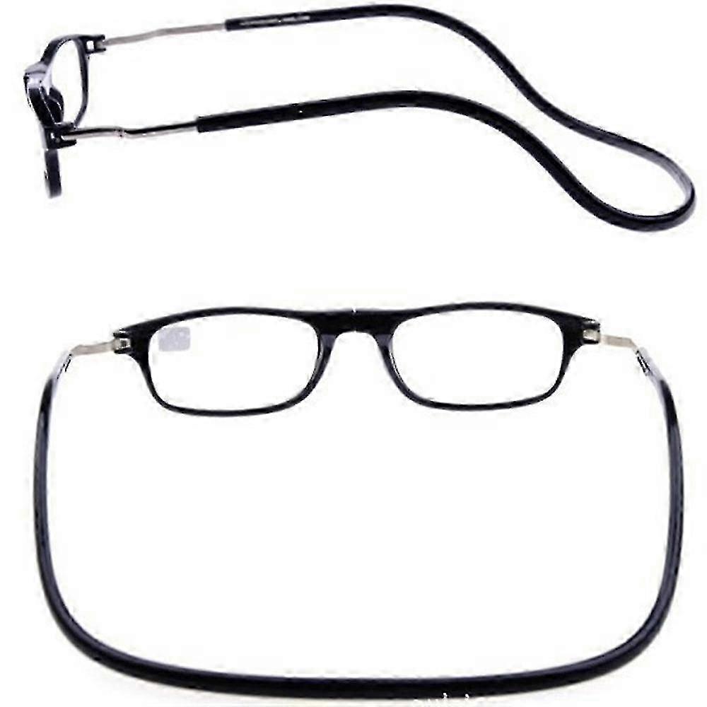 ​2025 Magnetic Reading Glasses Hanging Folding Eyewear With Front Click Connect Neck Chain For Seniors