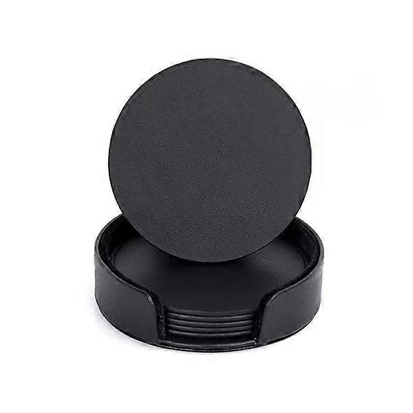 6-pack - Leather coasters - Glass coasters