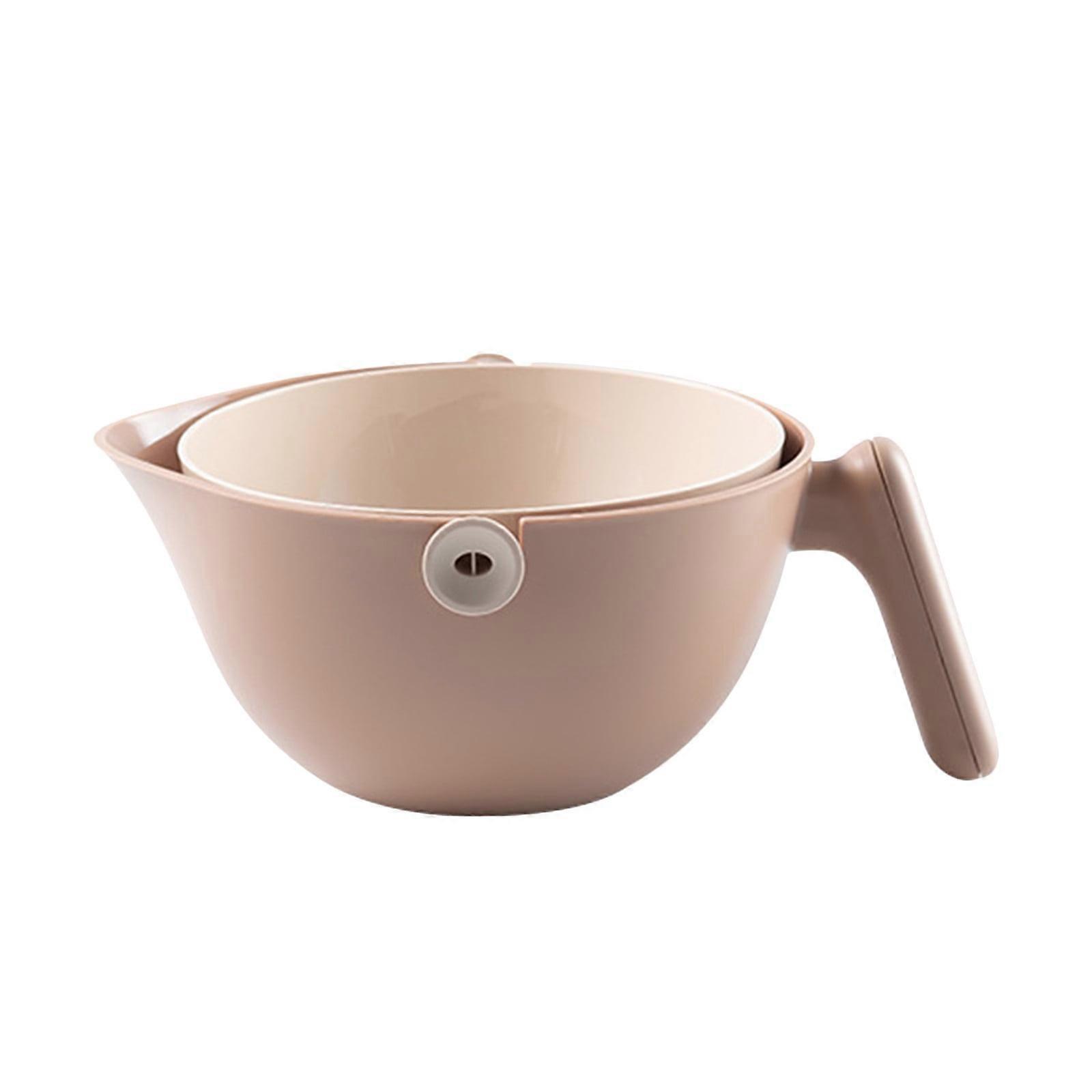 2-in-1 Vegetable & Fruit Cleaning Spinning Colander with Handle, Draining Basket for Kitchen - WJSXC