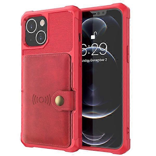 Compatible with iPhone 13 - Case with Card Holder Red