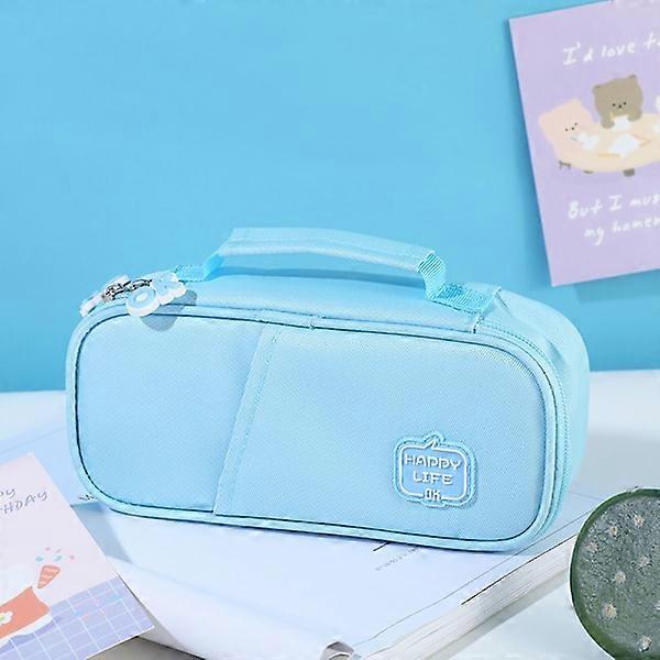 Large Capacity Pencil Case Storage Bag BLUE BLUE