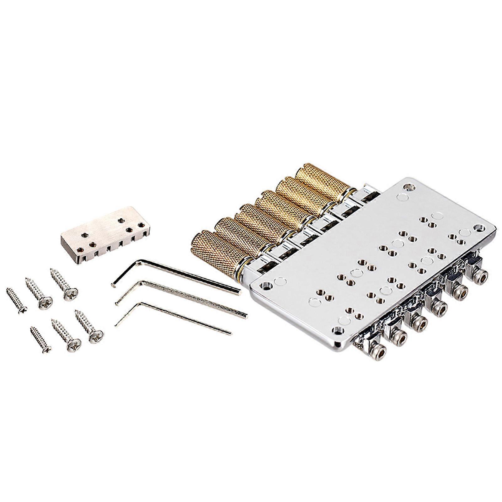 Universal 6 String Guitar Bridge Upgrade System Hardware Includes Tuning Machines Locking Components And Mounting Multicolor