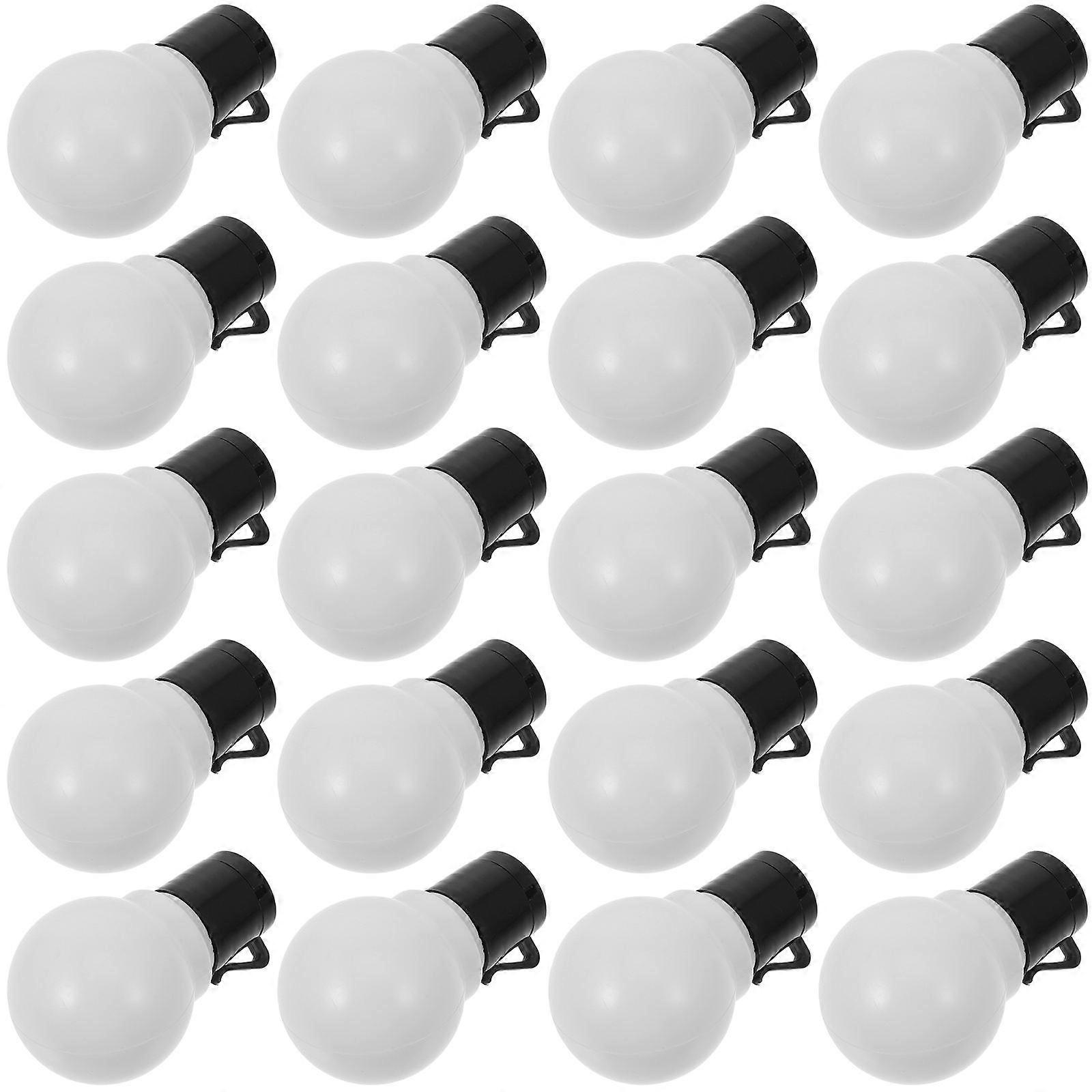 Plastic Light Bulb String Lights Replacements for Party 20Pcs White Globe Bulbs