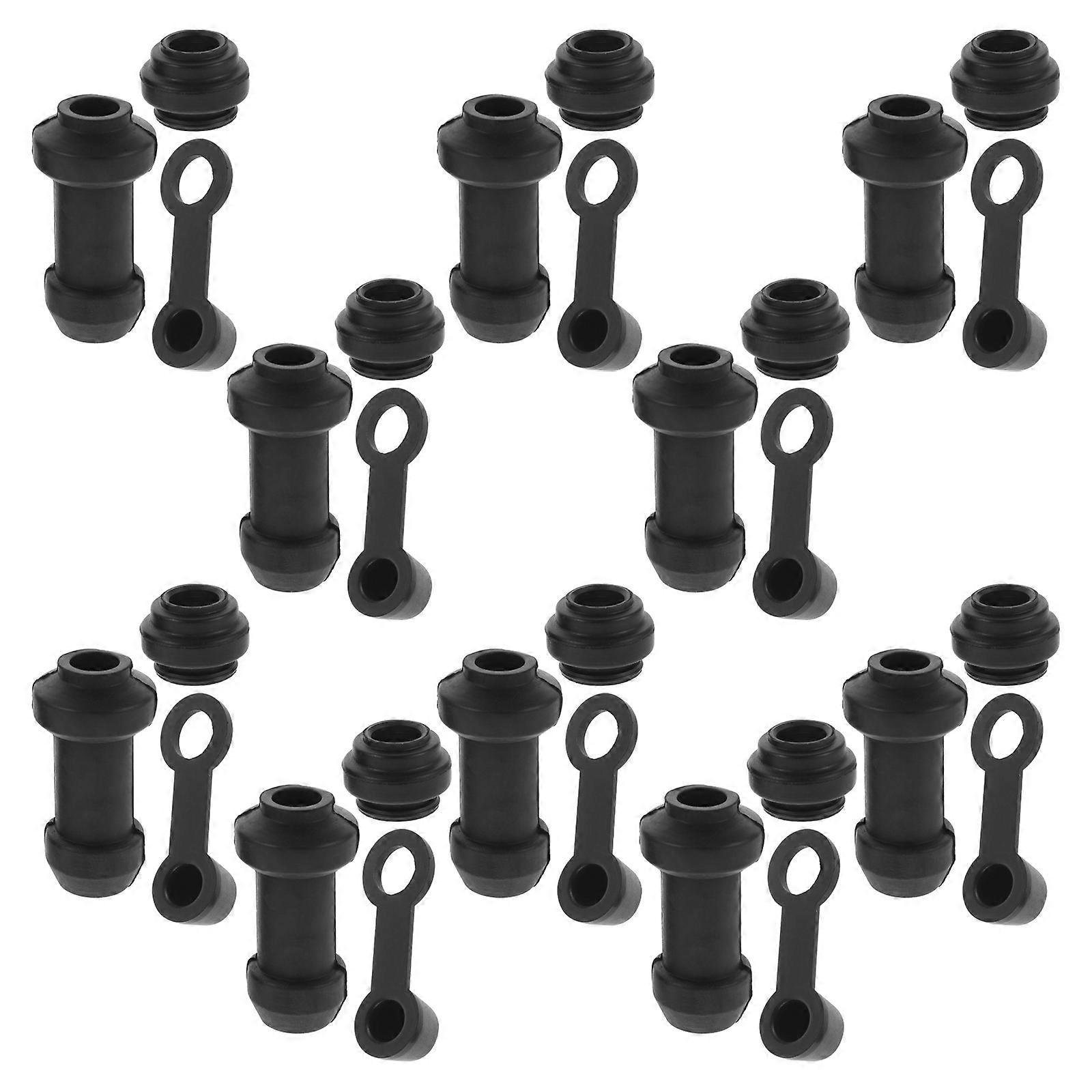 Motorcycle Rubber Grease Fitting Caps for Brake Protection 10Sets Black