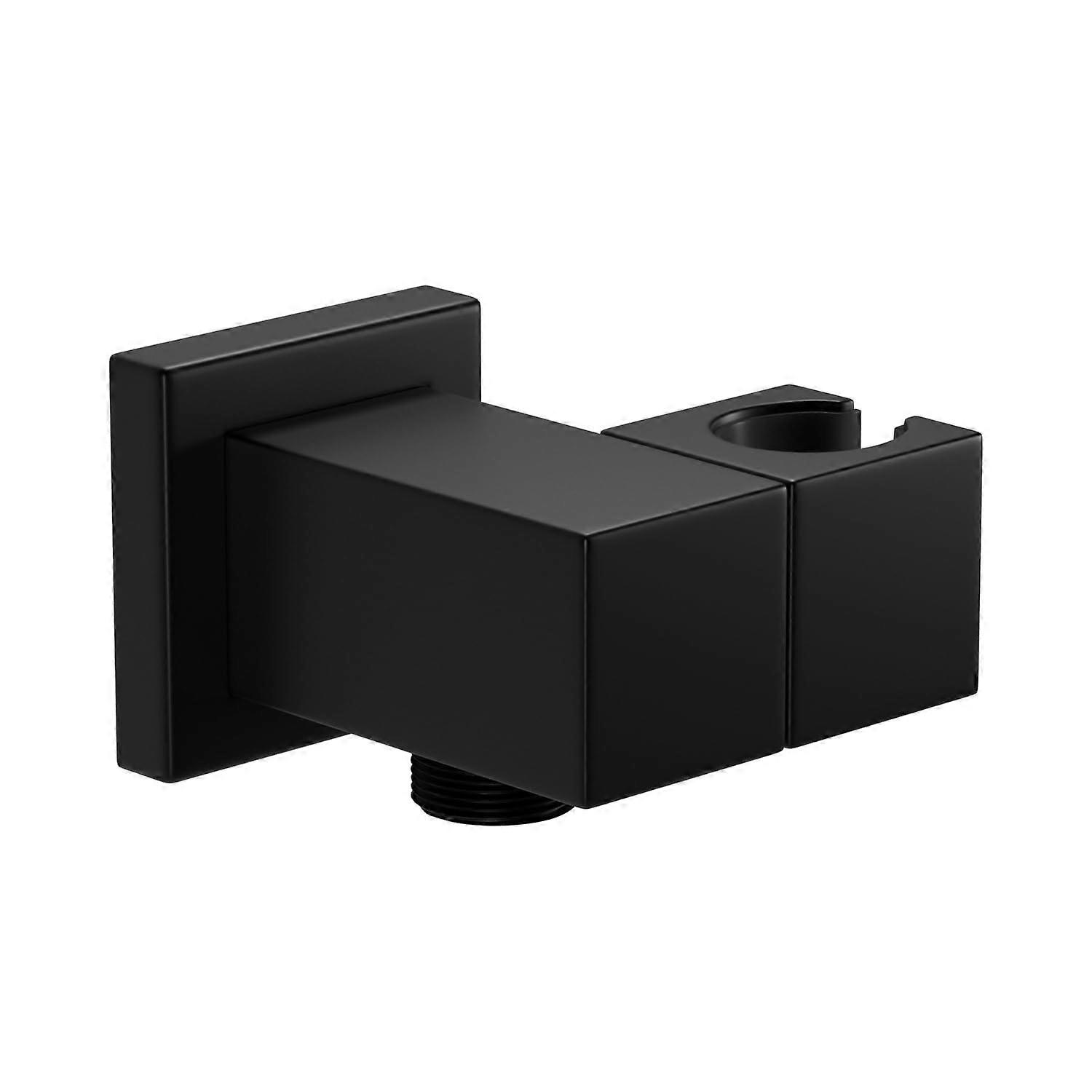 Black Solid Brass Wall Mount Adjustable Shower Head Holder Bracket with ScratchResistant Finish