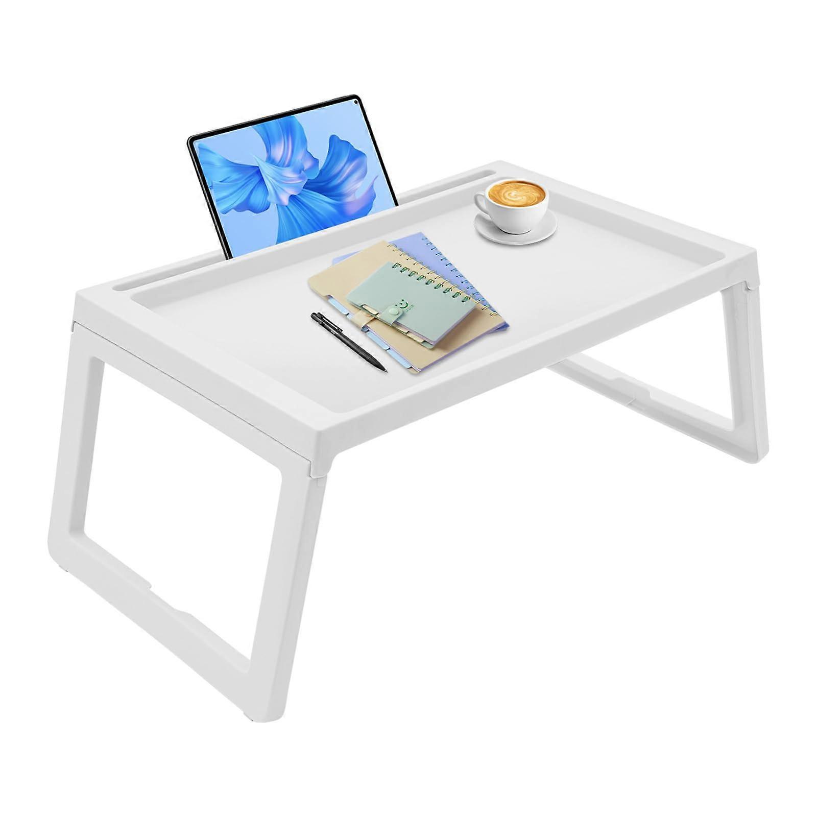 Lap Desk Set of 6 Folding Bed Trays with Phone Holder and Charging Port for Eating and Work