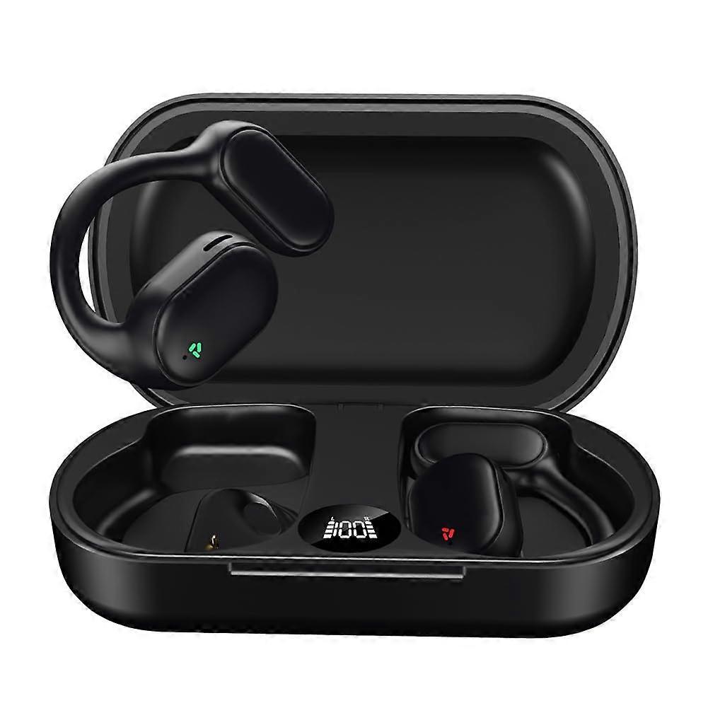 Bone Conduction Headphones Wireless Bluetooth EarMounted For Smartphones Black Easy To Use