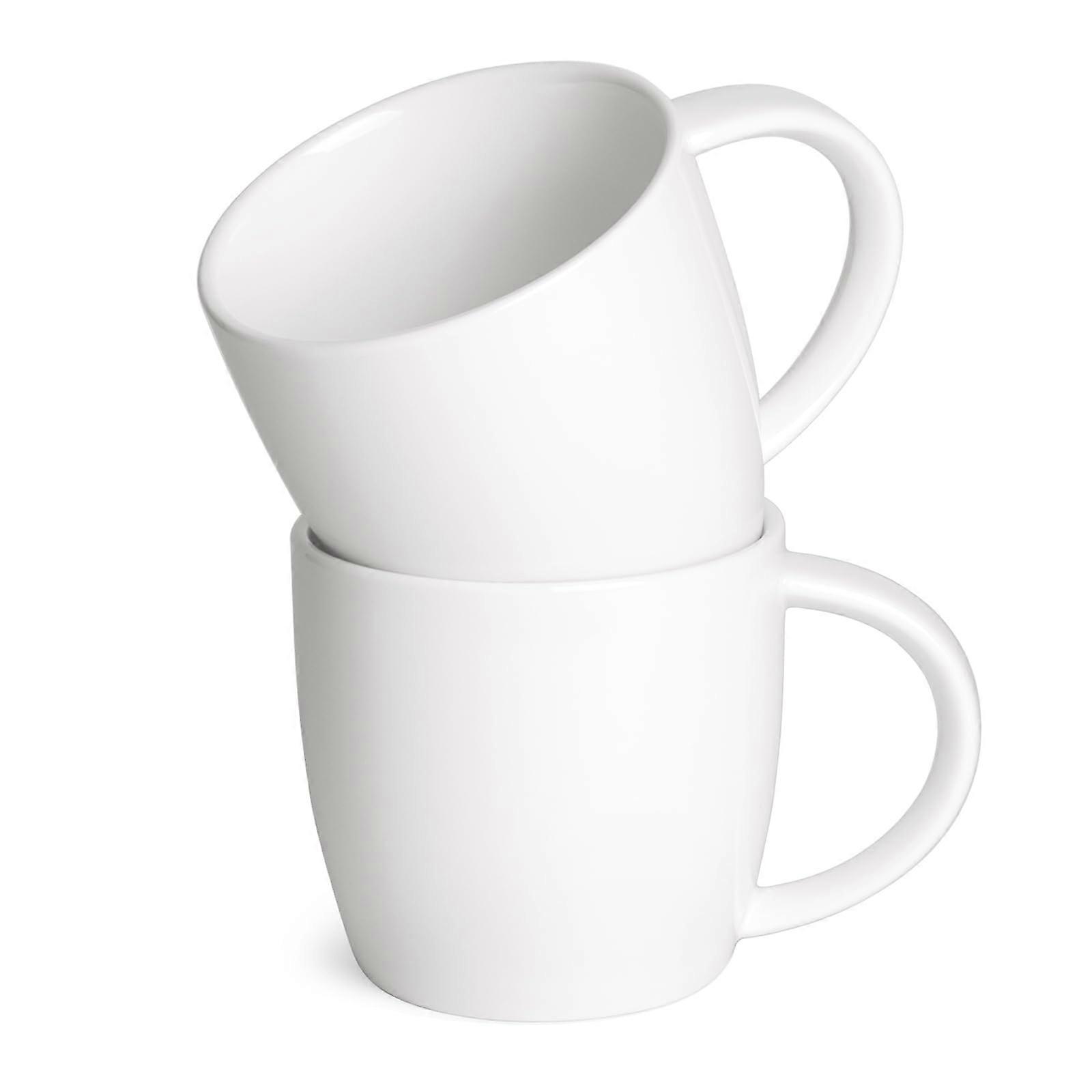 Large Coffee Mugs 20oz Set of 2 White Ceramic with Large Handle for Hot and Cold Drinks