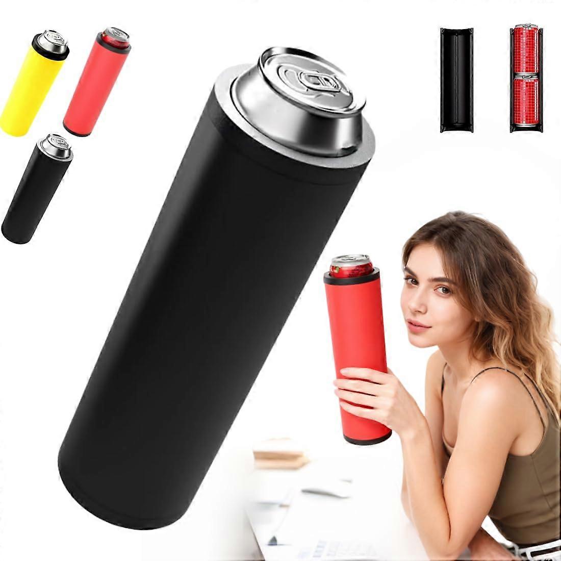 Double Can Cooler with Ultra Chill Insulation, Dual 12oz Holder for Beer and Soda, Black