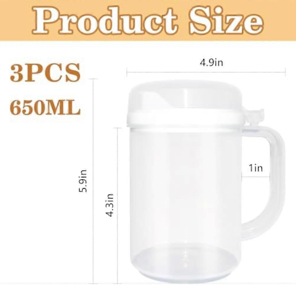 Plastic Pitcher Set 22oz with Lids Easy Pour Spout White 3Pack for Juice Water Milk