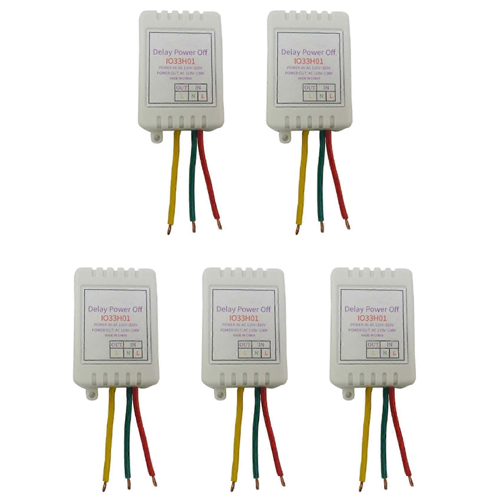 5X 1-480Min Timer Adjustable Disconnect Delay Controller AC110V 220V Power-on Delay OFF Relay Switch 7A Voltage Output B