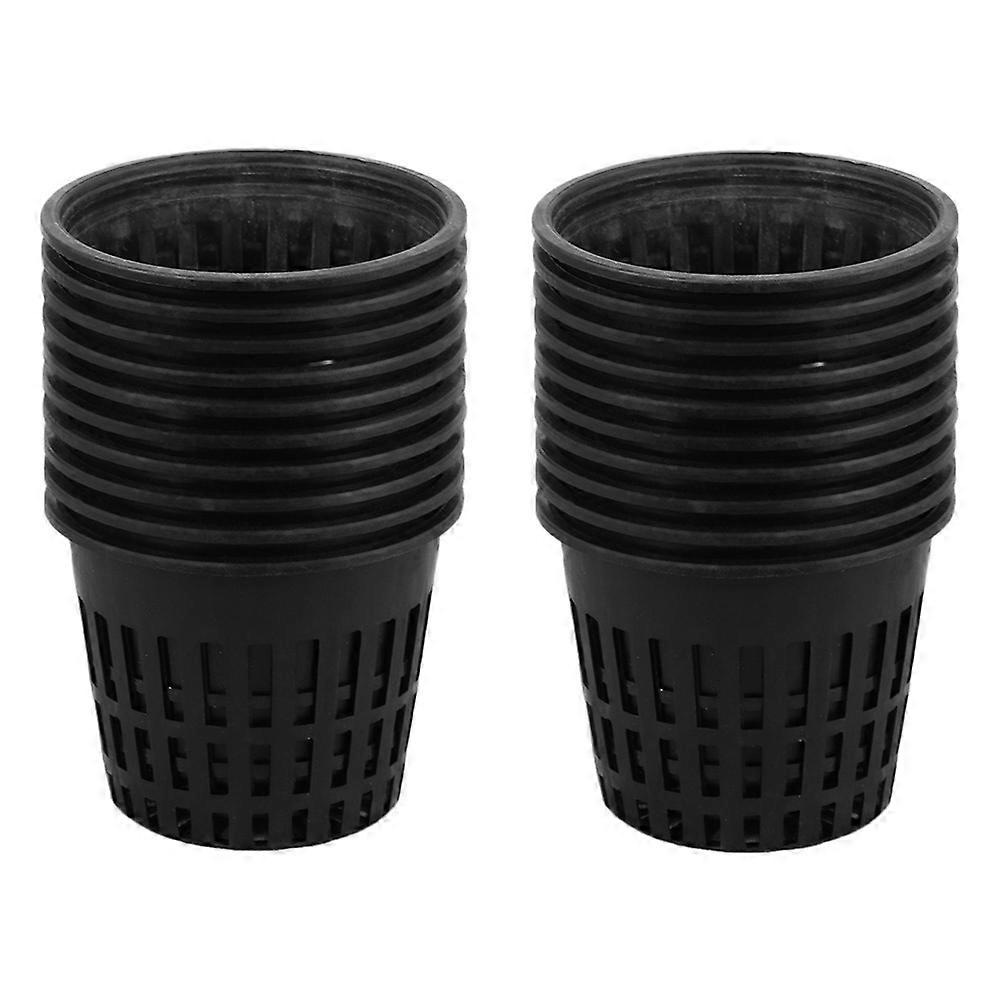 Plastic Mesh Net Pots for Hydroponic Planting for Storage 50Pcs Black