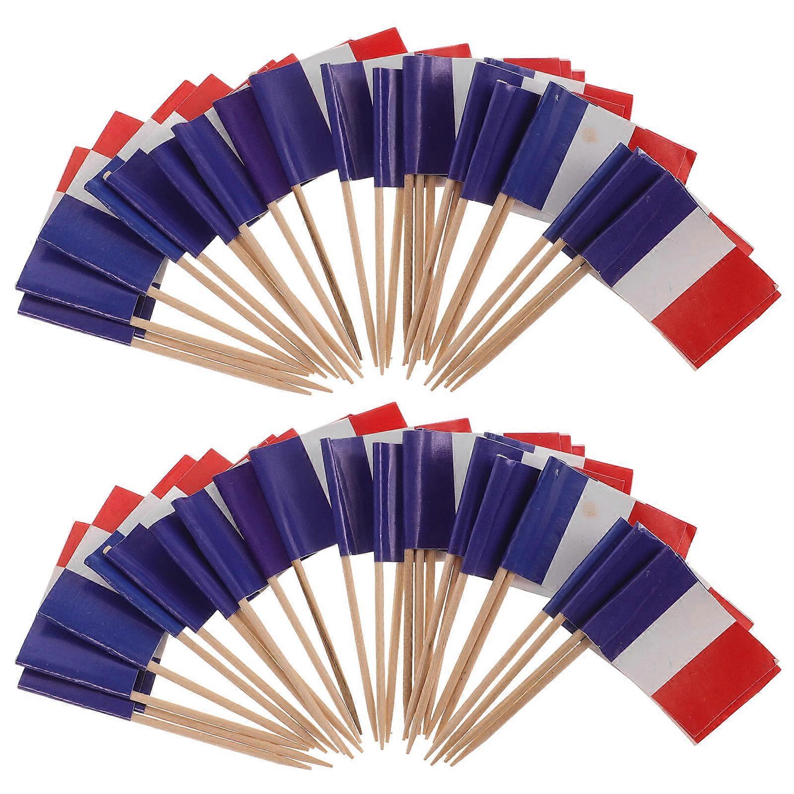 National Flag Plug Disposable Fruit Picks for Dining Room Use 100Pcs Pack