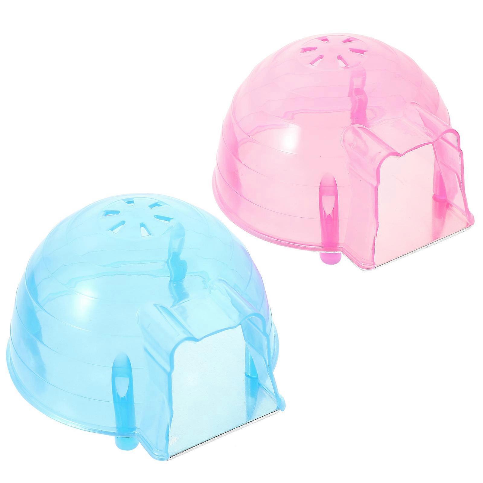 Hamster Cottage Small Pet House for Cooling Mini Hut 2Pcs Assorted Plastic