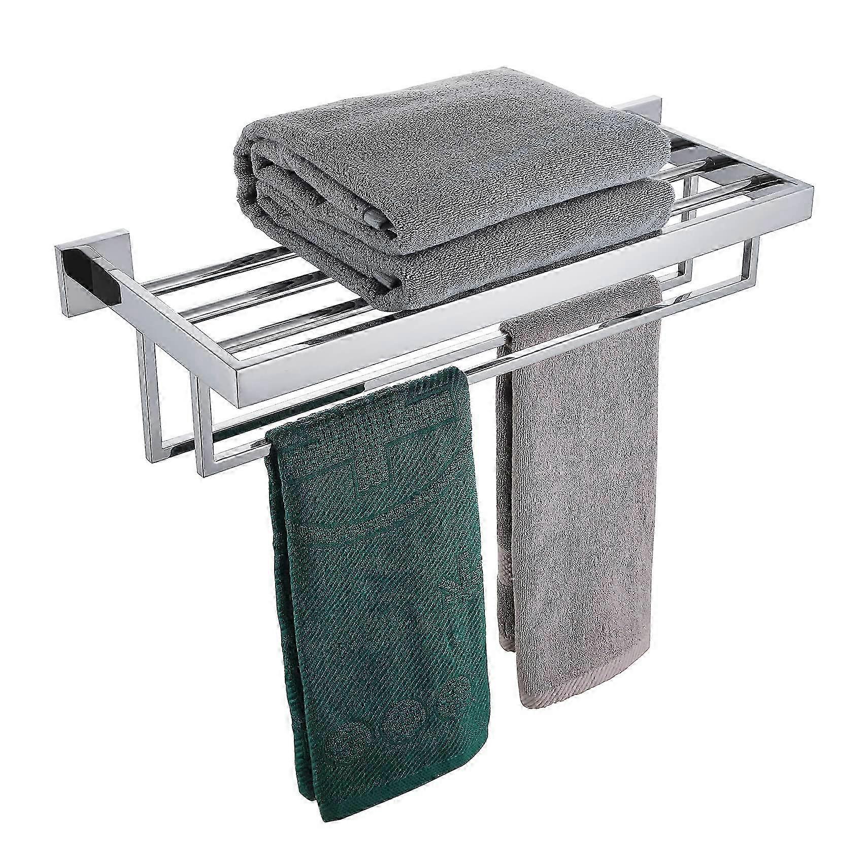 26-27 24-inch chrome towel rack with two bath bars