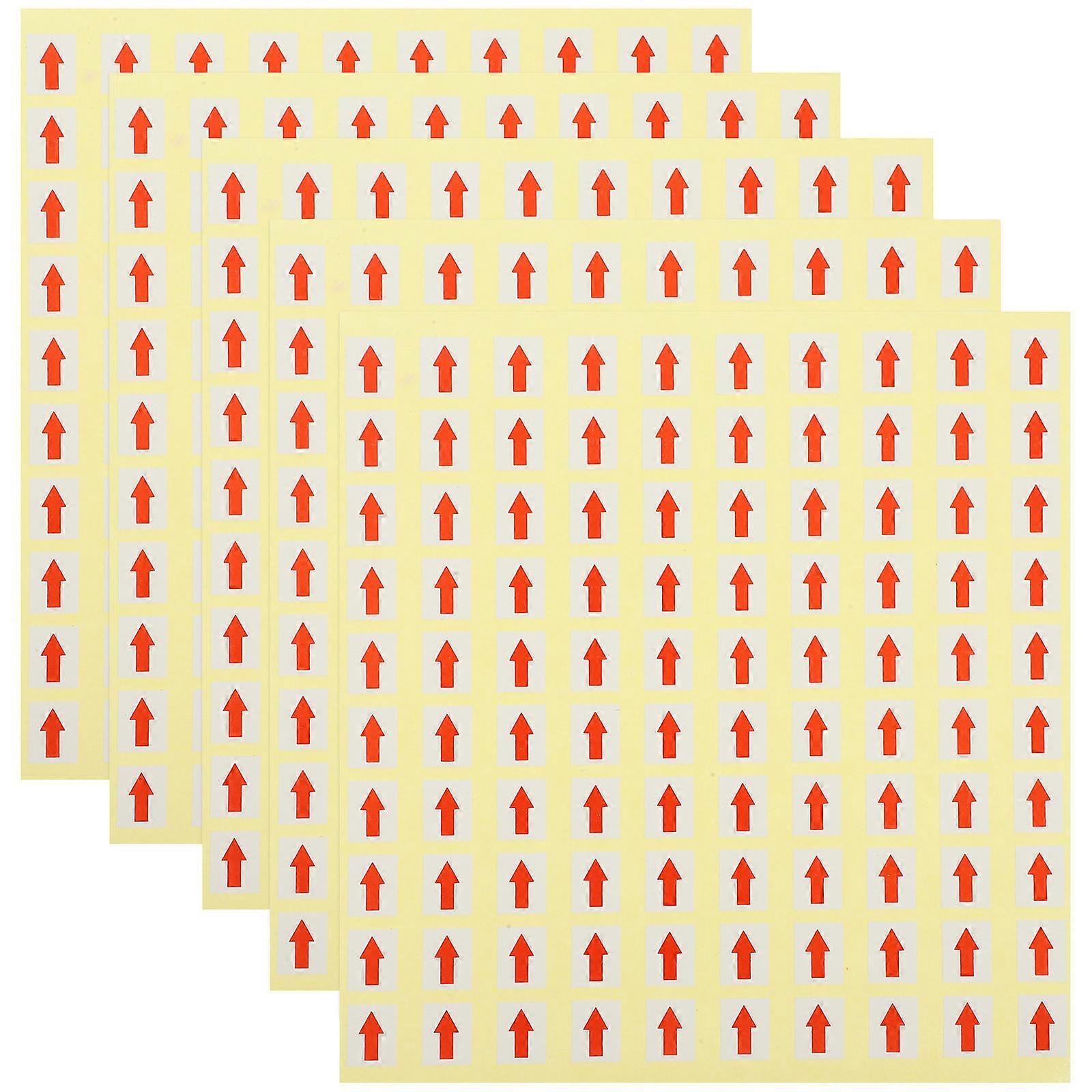 Red Arrow Warning Stickers Paper Ads for Direction Indication 60 Sheets