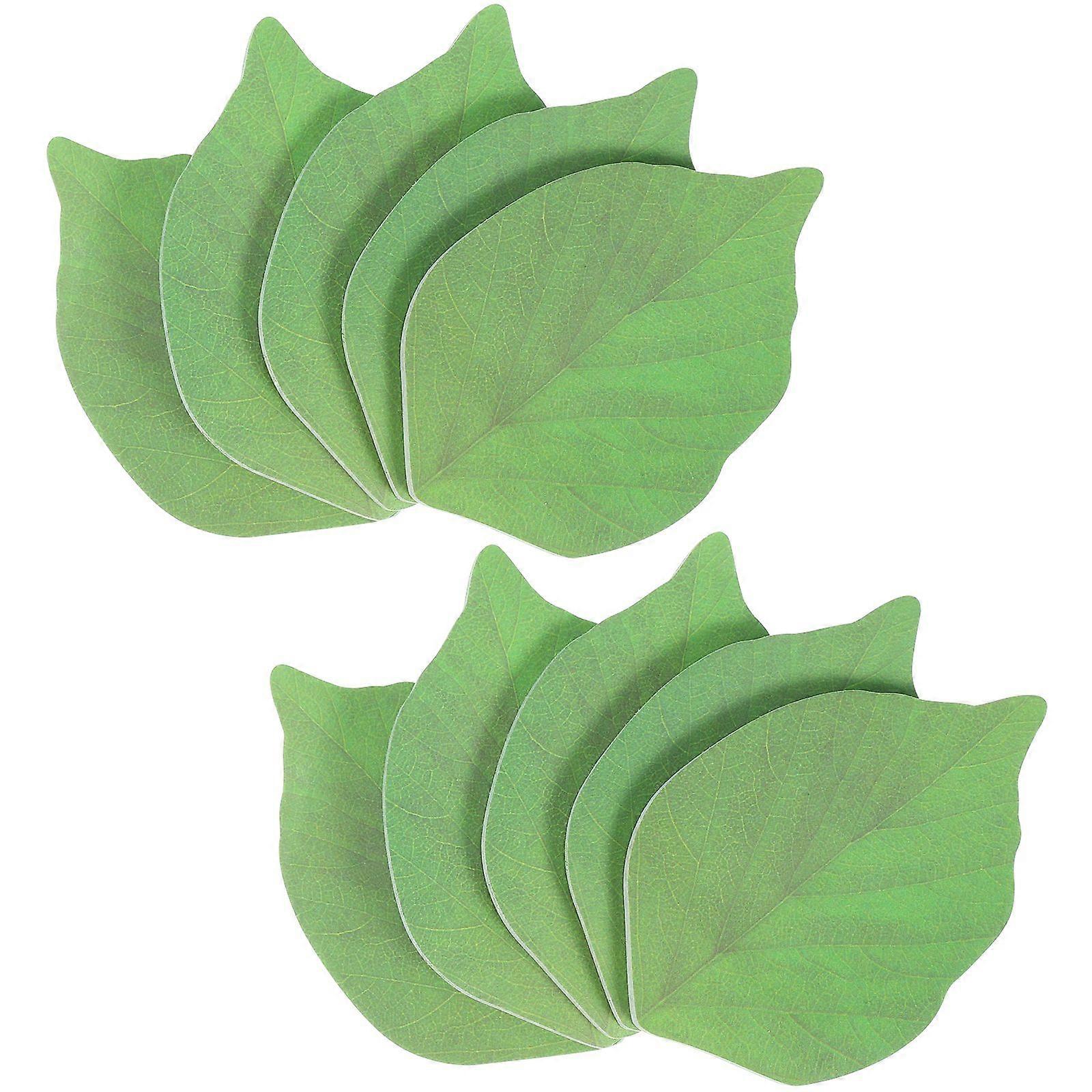 10PCS Simulation Leaf Shaped Memo Notes Delicate Reusable Memo Stickers