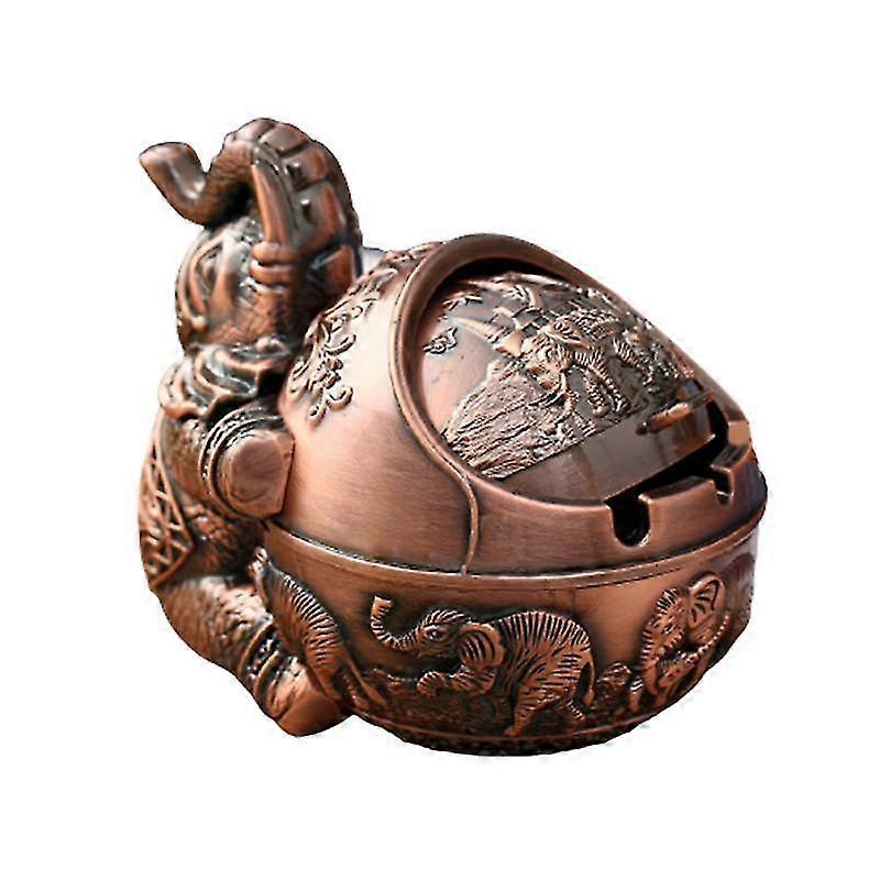 Elephant Shape Exquisite Ash Container with Lid Decorative Chic Cigarette Ashtray for Office