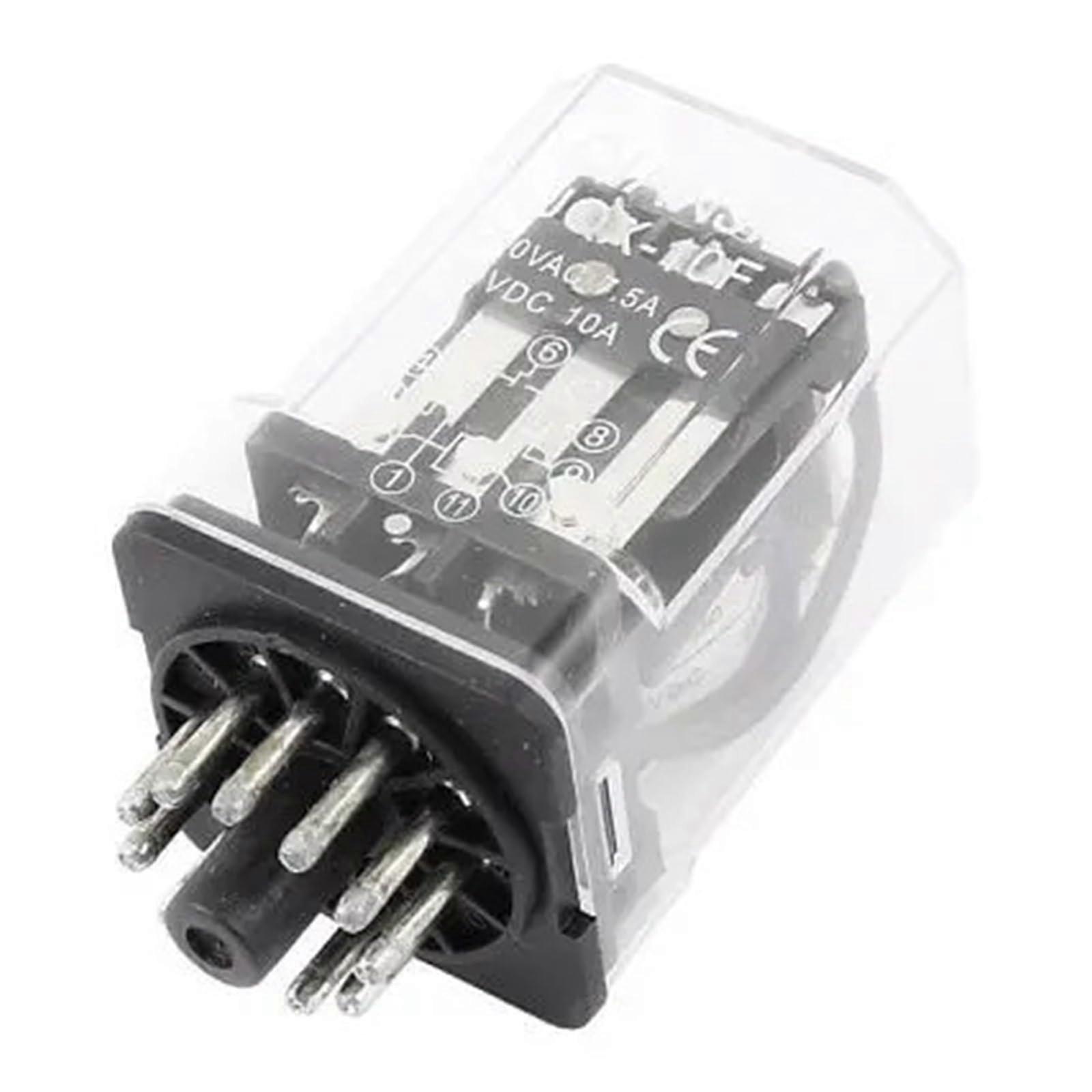 JQX10F 3PDT Electromagnetic Relay DC 24V Coil 11 Pin PCB Mount  Current Switching