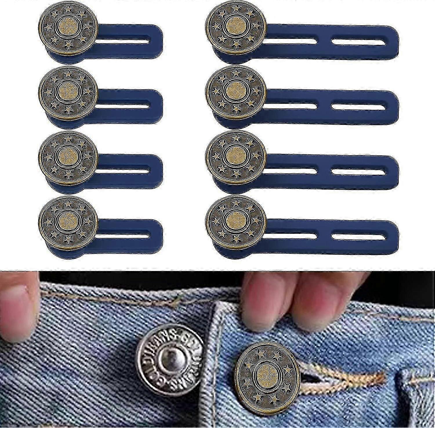8PCS Button Extender for Trousers, Pants Waist Extender Adjustable, Button Waist Extender