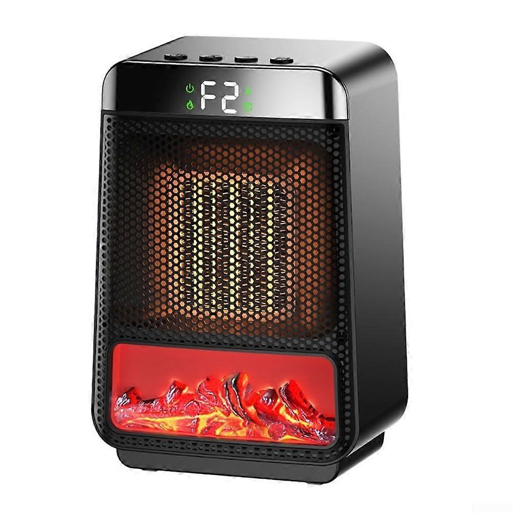Space Heater with Advanced PTC Heating, 3D Flame Effect, 800W/1200W, Timer and Safety ShutOff