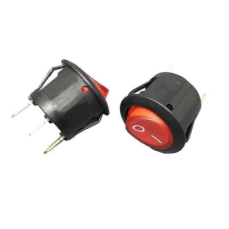 Red 20mm Push Button Switch 250V 6A Round Momentary Switch 23mm Panel Mount for Boat