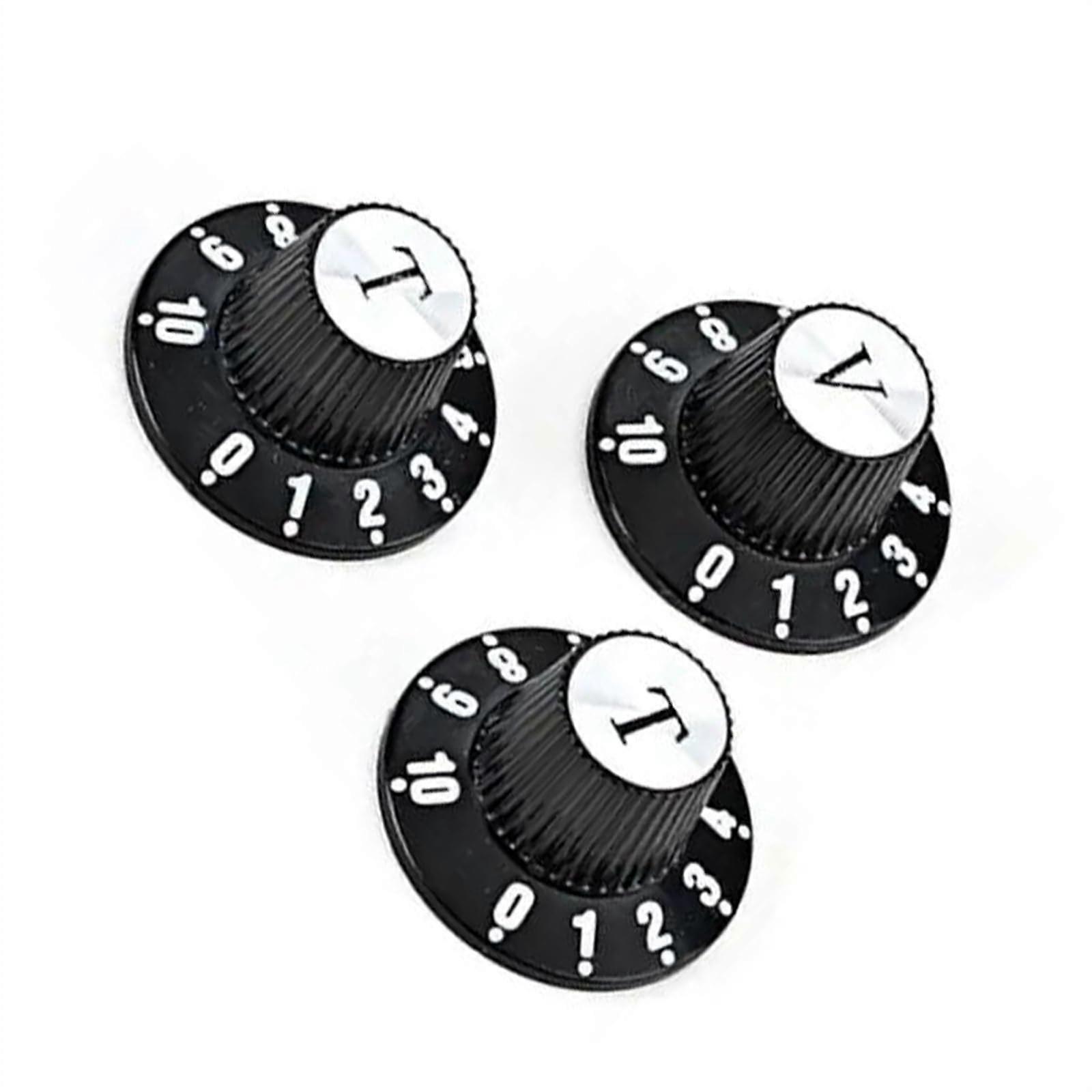 3 Pack Black Plastic Guitar Amplifier Knobs, Replacement Volume Tone Control Knobs, Durable and Easy Control