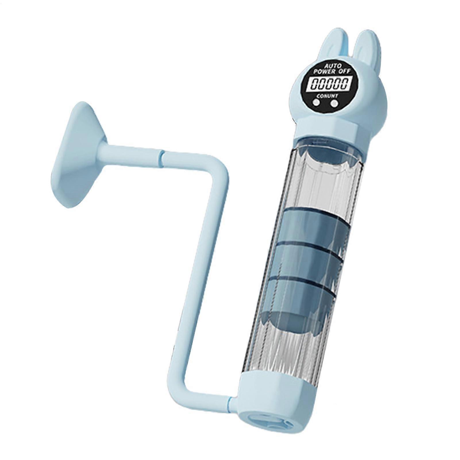 Breathing Trainer with Adjustable Airflow Resistance and Smart Counter for Lung Strength Blue