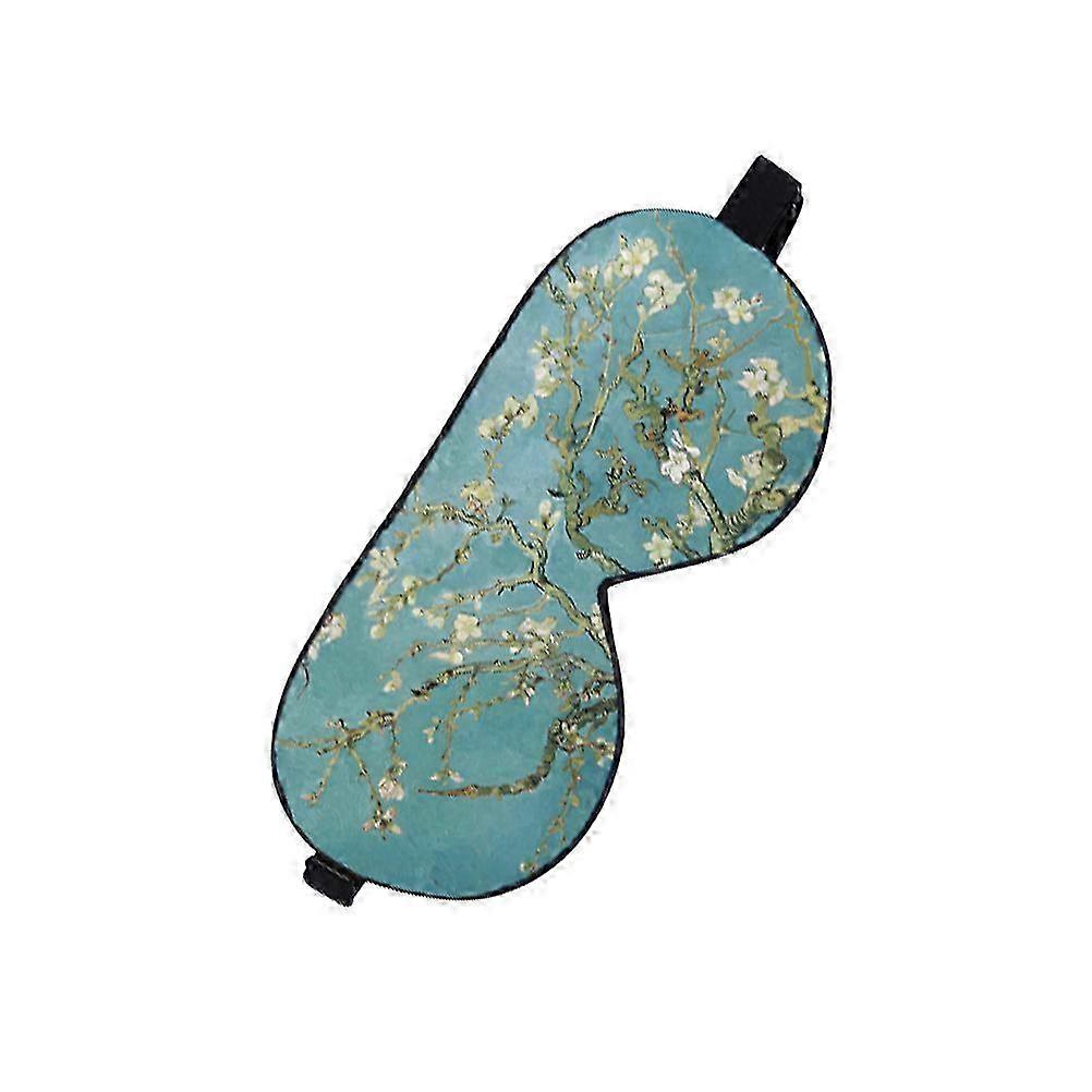 Eye Blinder for Sleeping Use Double Layers Silk Patch with Green Flower Design