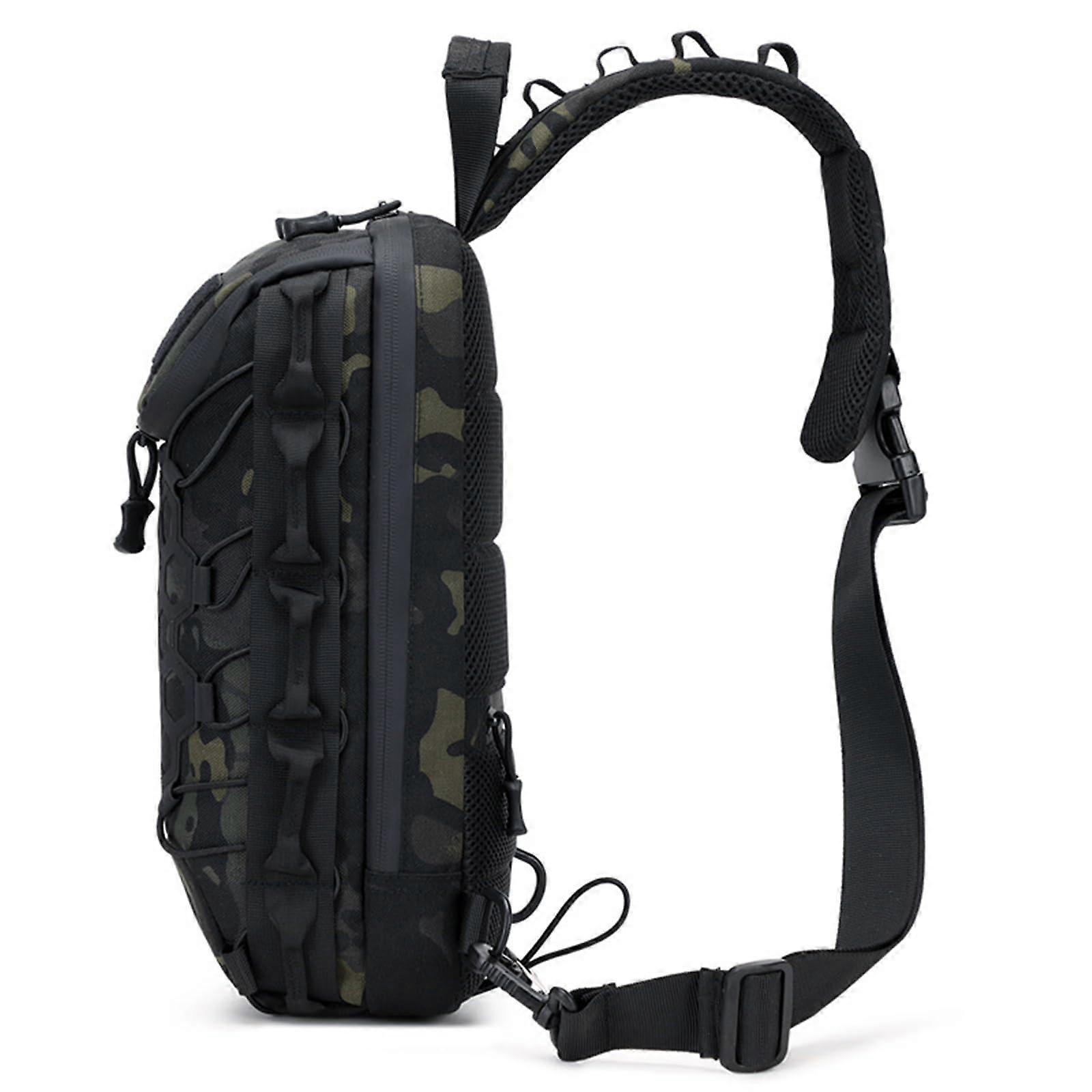 Fishing Chest Bag Waterproof Tactical Sling Backpack with Multiple Carry Options and Spacious Storage