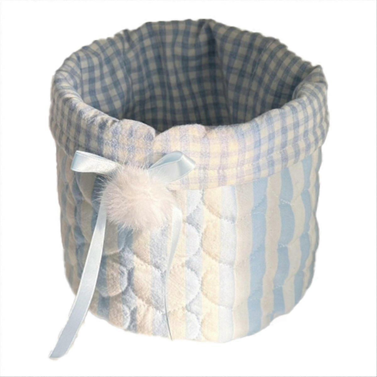 1PCS Sweet Desktop Storage Basket Cylinder Storage Basket Stripe