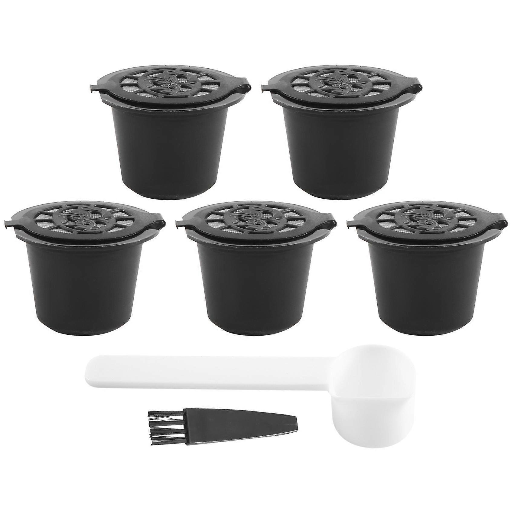 5 Reusable Capsules Refillable Coffee Capsule Filter
