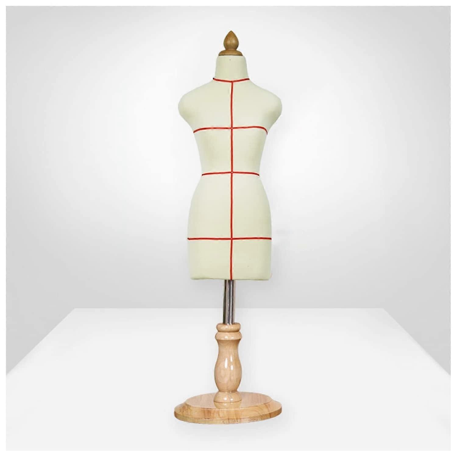 Adjustable Child Mannequin Torso with Solid Base and Linen Surface for Sewing and Clothing Display