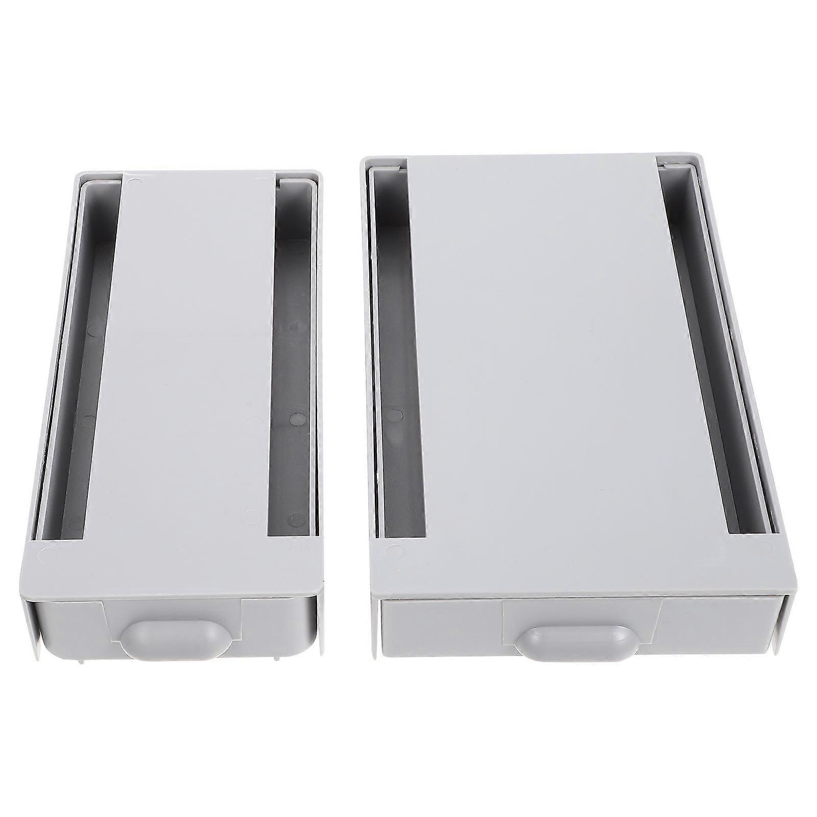 Hidden Storage Box Under Desk Organizer Drawer Type for 2Pcs Stationery Storage