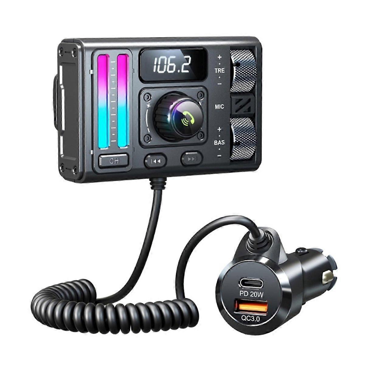 Bluetooth-Compatible FM Transmitter for Car PD20W QC3.0 USB Charging