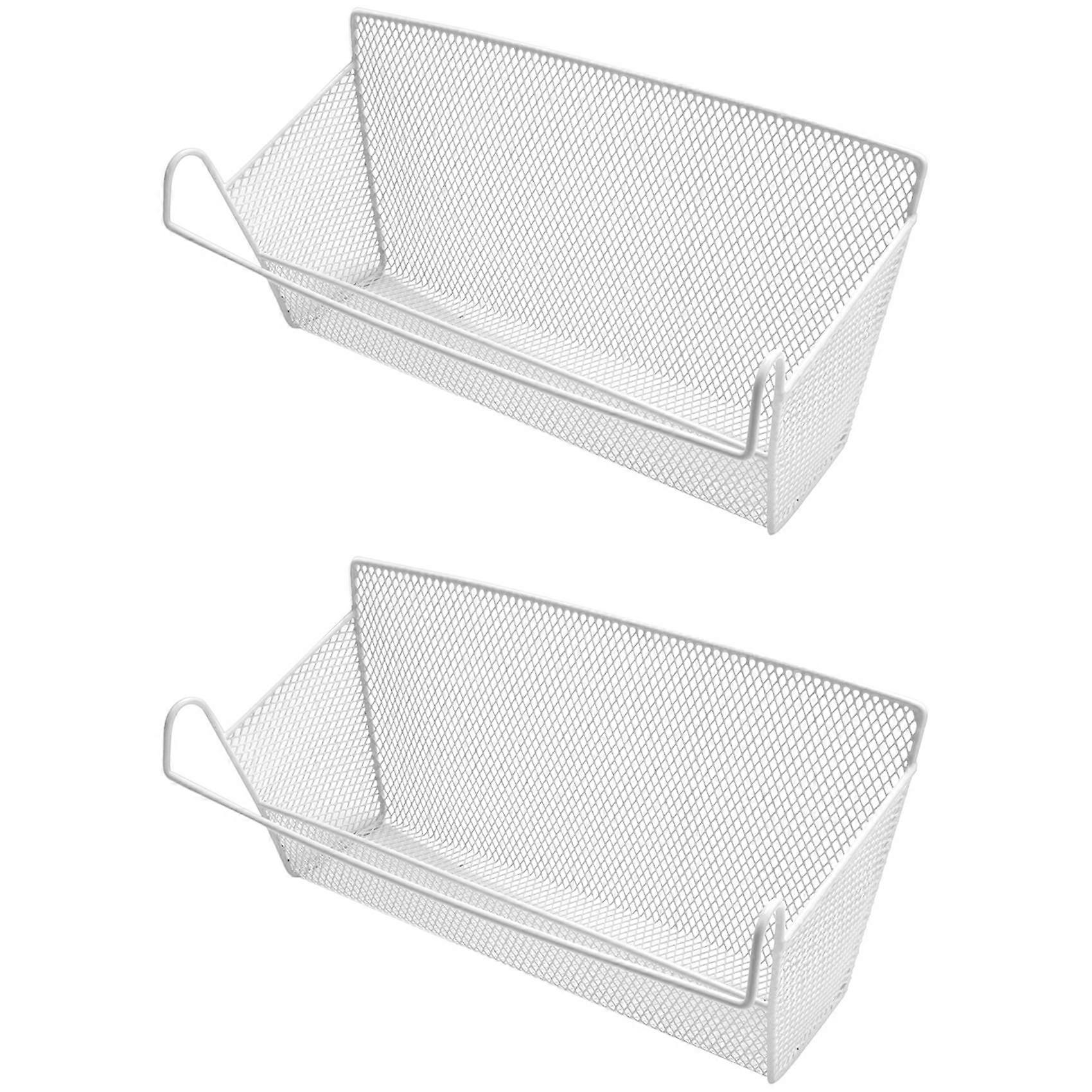 Bunk Bed Storage Basket,Bedside Desk Corner Hanging (White)2 Pack