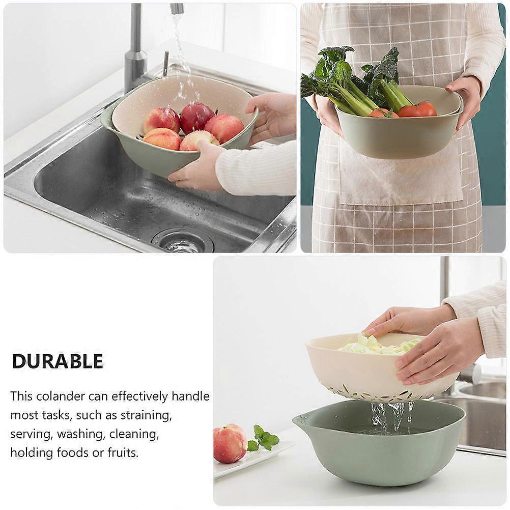 Double-Layer Colander Kitchen Strainer for Fruit Washing 1Set