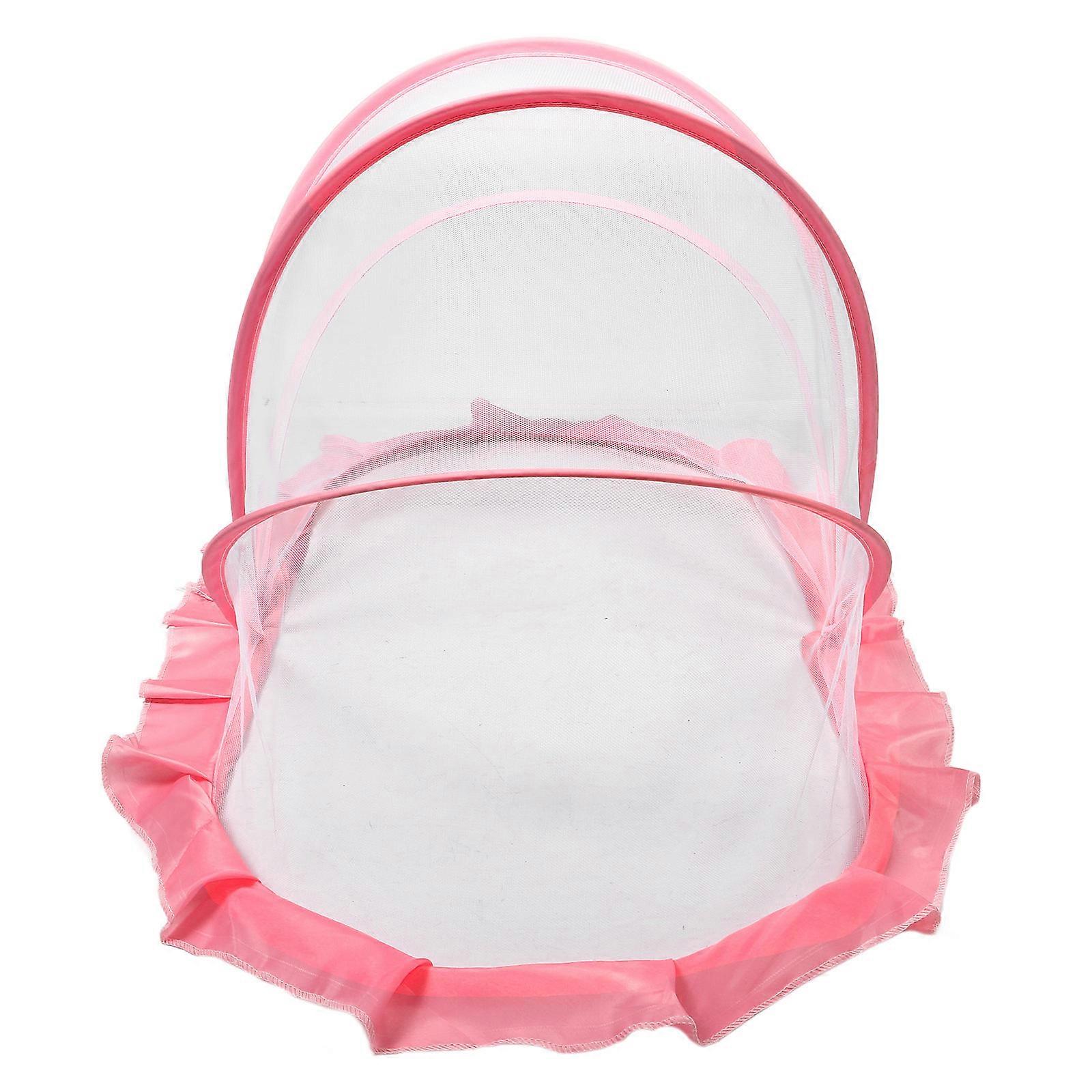 Mosquito Net for Bed Portable Foldable Pink Mesh