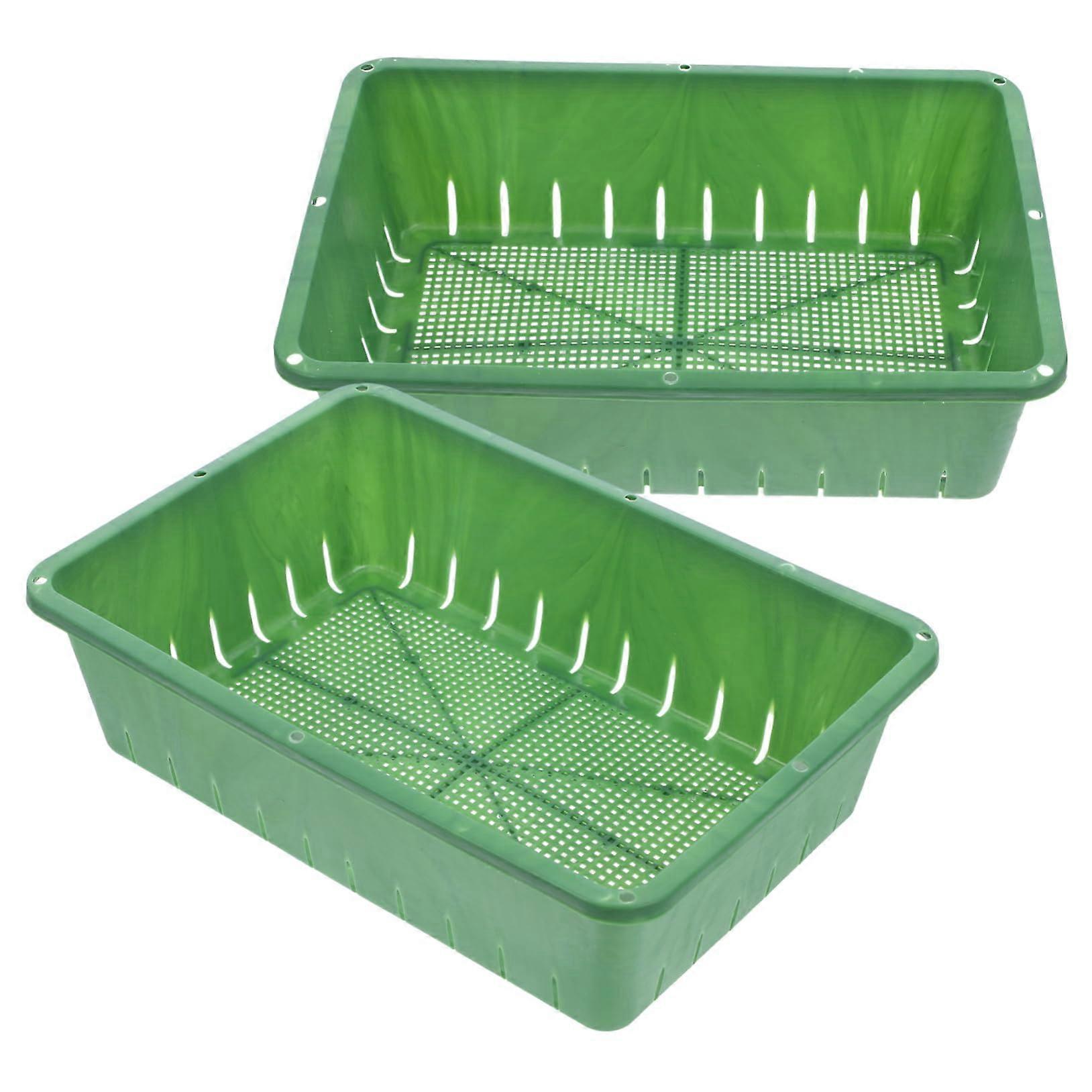 Seedling Trays 2pcs Reusable Stackable SpaceSaving Design for Indoor Plants Succulents Germination