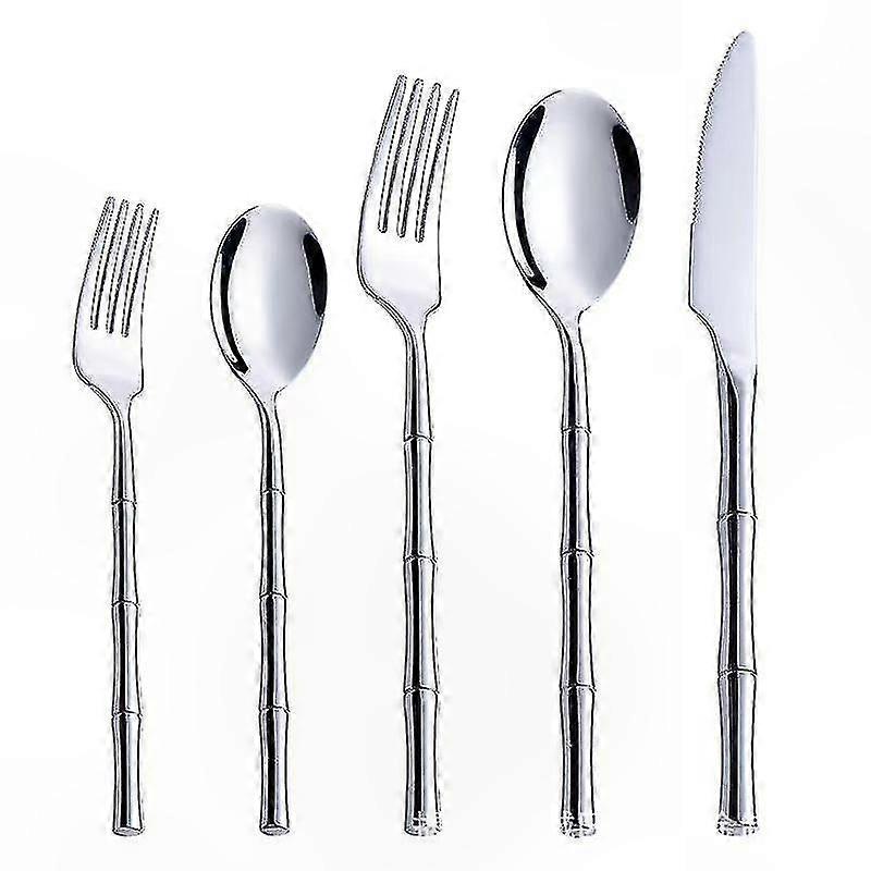 5-Piece Bamboo Flatware Set for Individual Use