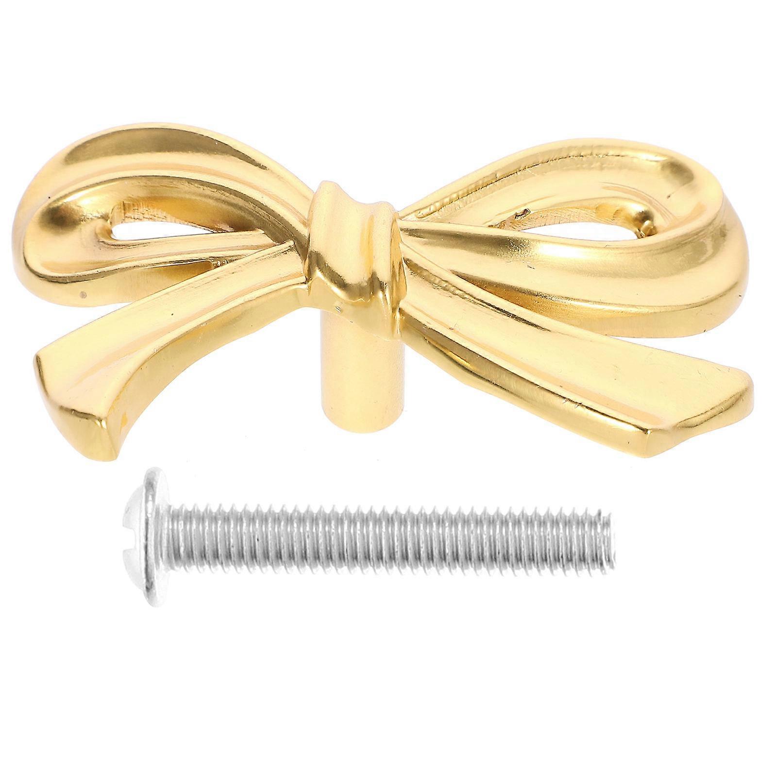 Wardrobe Handle Brass Bow Shape Pull for Decoration 3Pcs Set