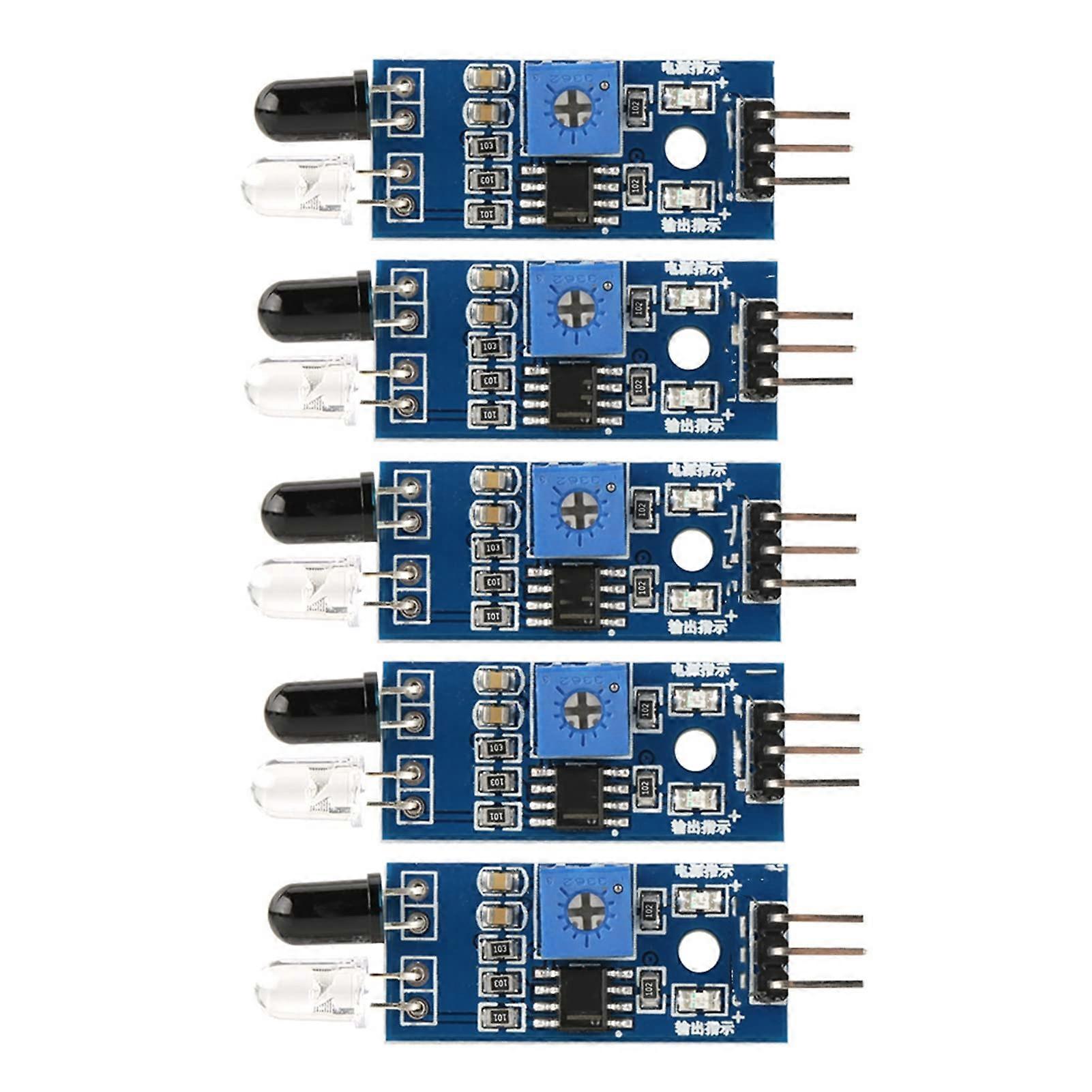 5PCS IR Obstacle Avoidance Sensor Module for Smart Robot Car, Reliable Infrared Detection Kit