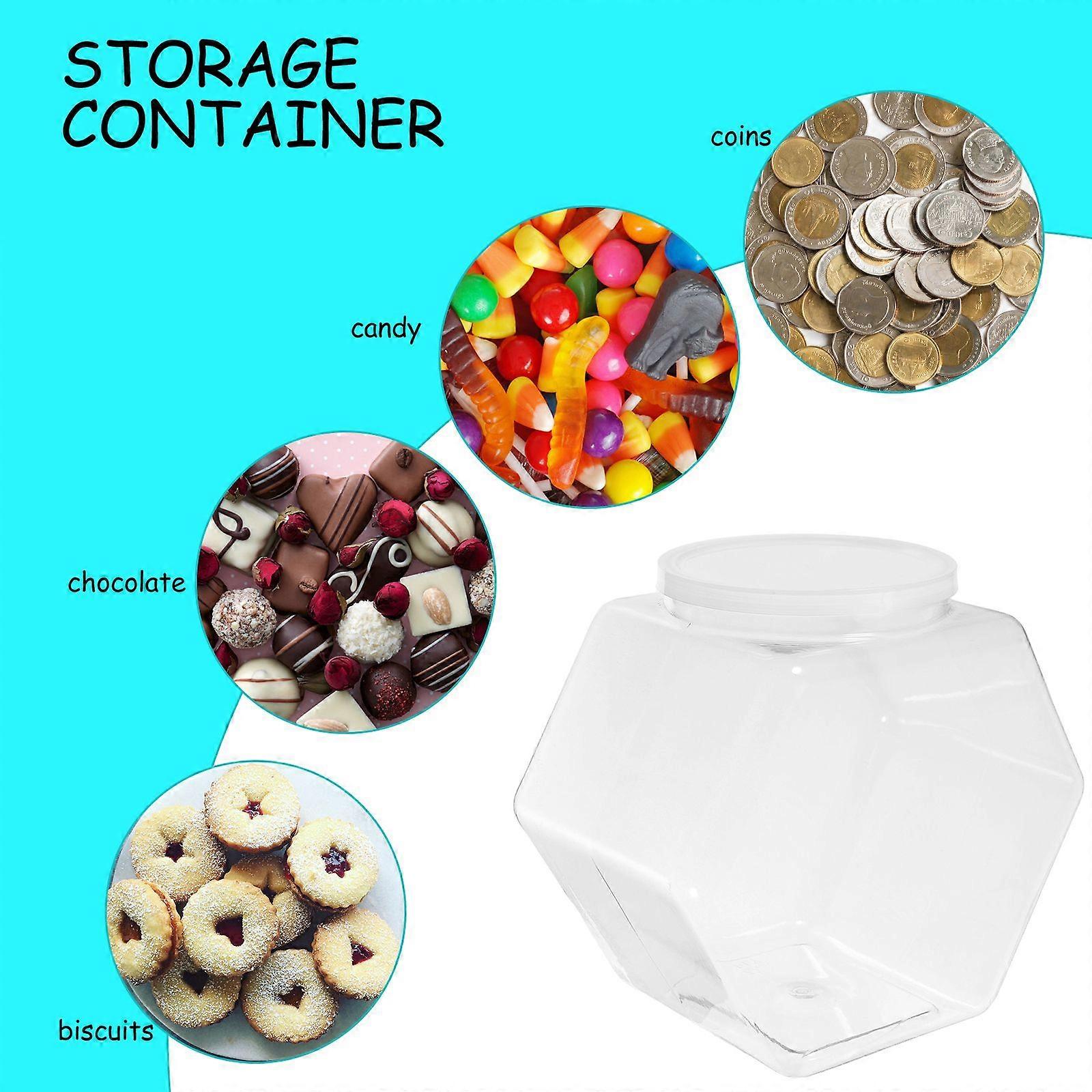 Cookie Jar Clear Candy Jar Large-capacity Snacks Storage Jar Hexagon Cookie Container