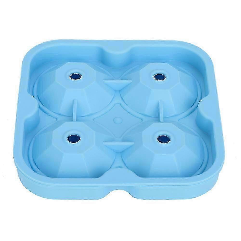 4 Grid Diamond Silicone Ice Cube Tray Container