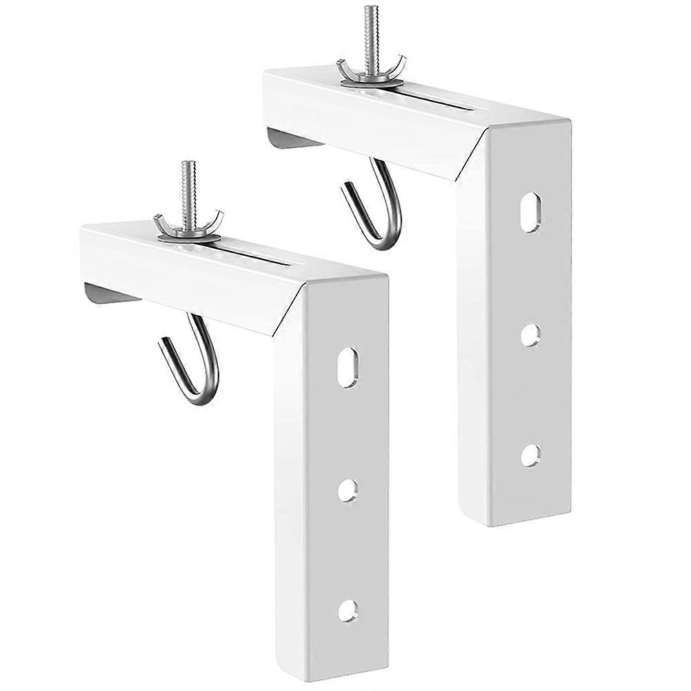 Projector Wall Mount Hook L Bracket for Screen Hanging 1Set Steel White