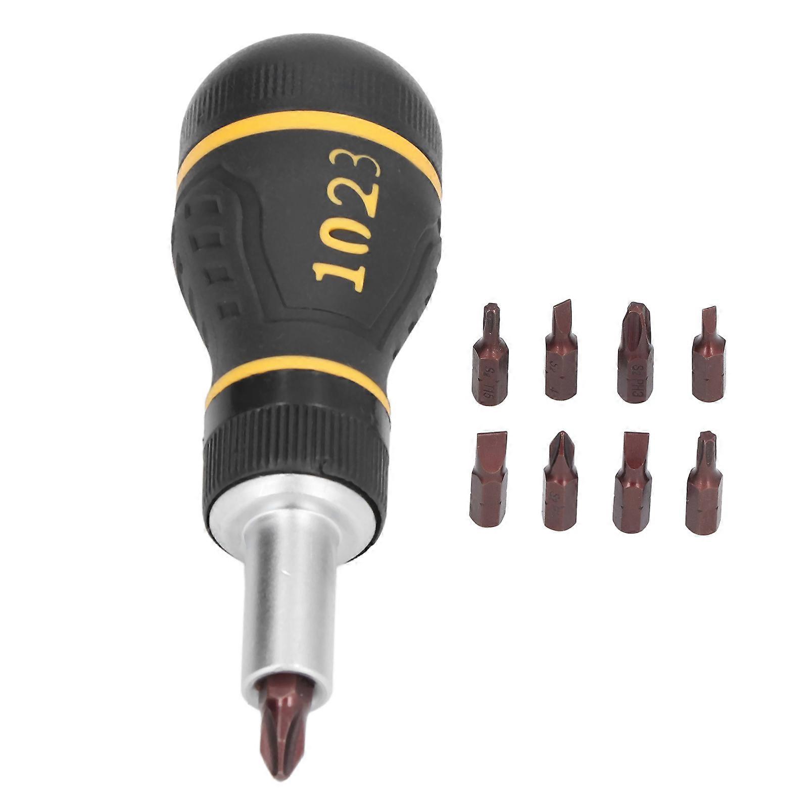 9Pcs Ratcheting Screwdriver Magnetic Head 3 Ratchet Setting with Bits Tool Set Kit